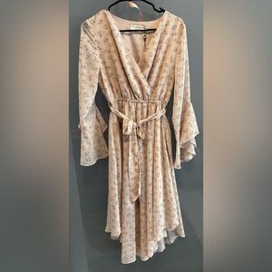 Molly Bracken Cream Floral Midi Dress